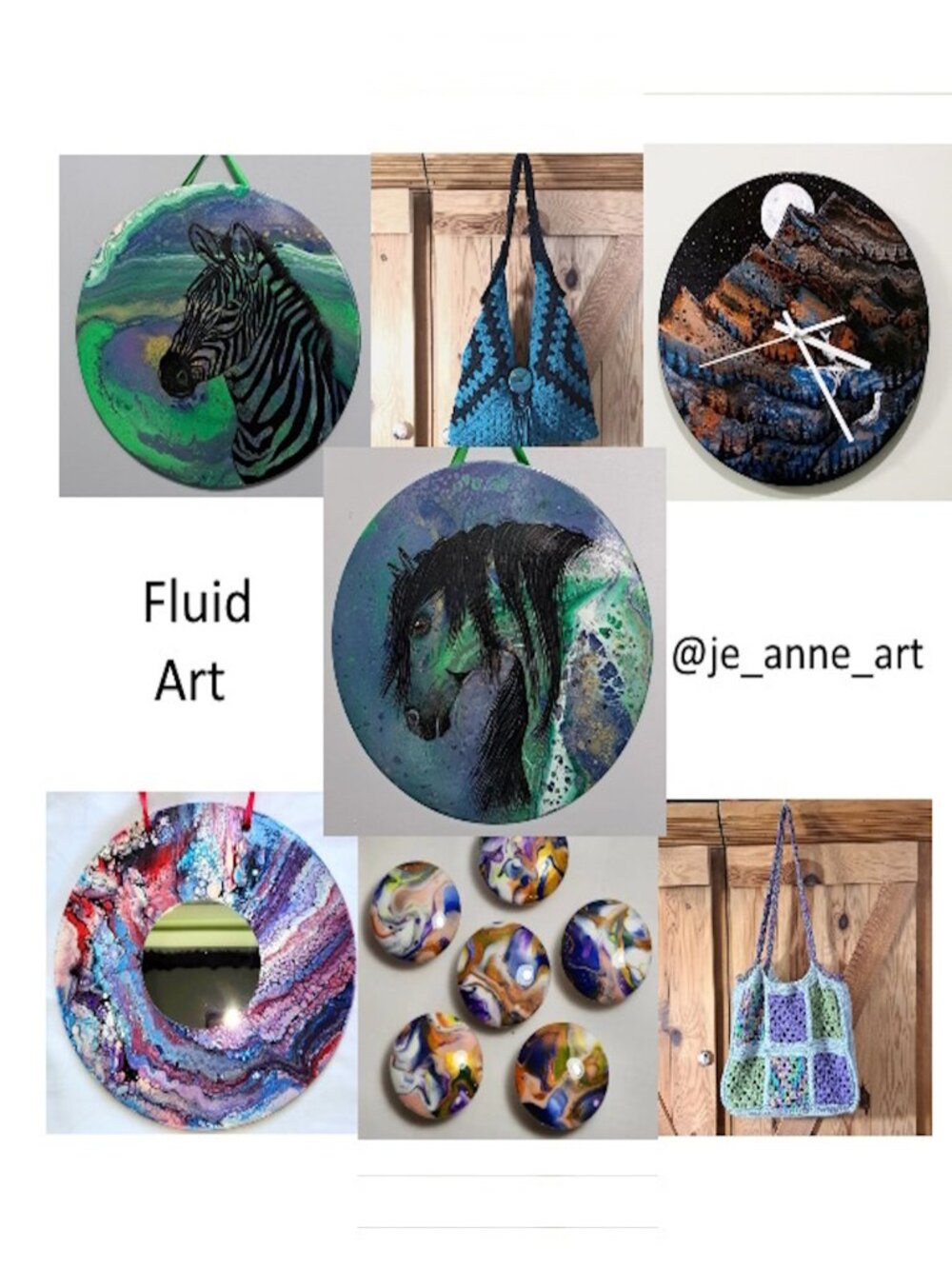 Check out @je_anne_art for Fluid Art Wall Decor Upcycled Records Crochet & more